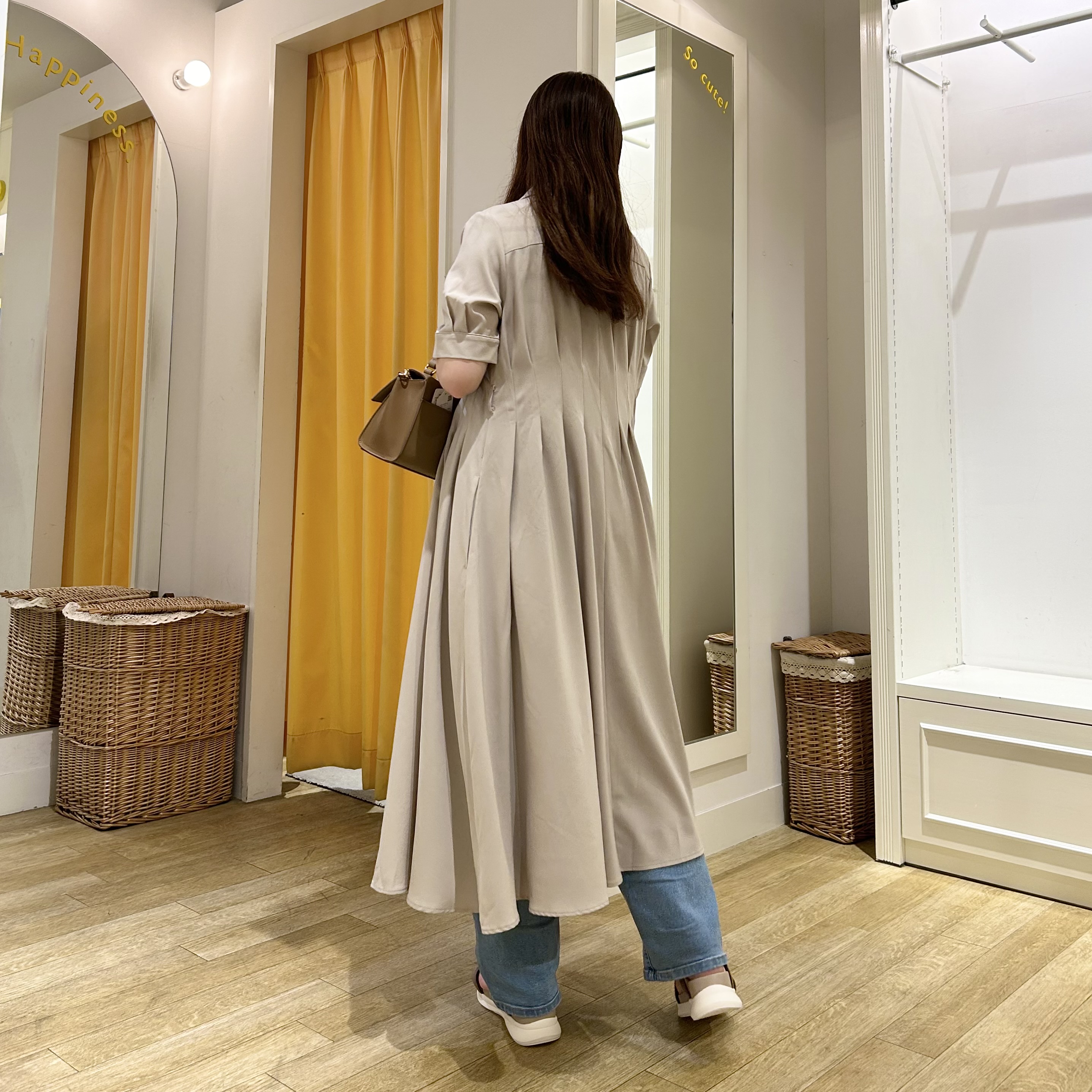 3サイズ展開】シャツコンシャス半袖ワンピース 軽
